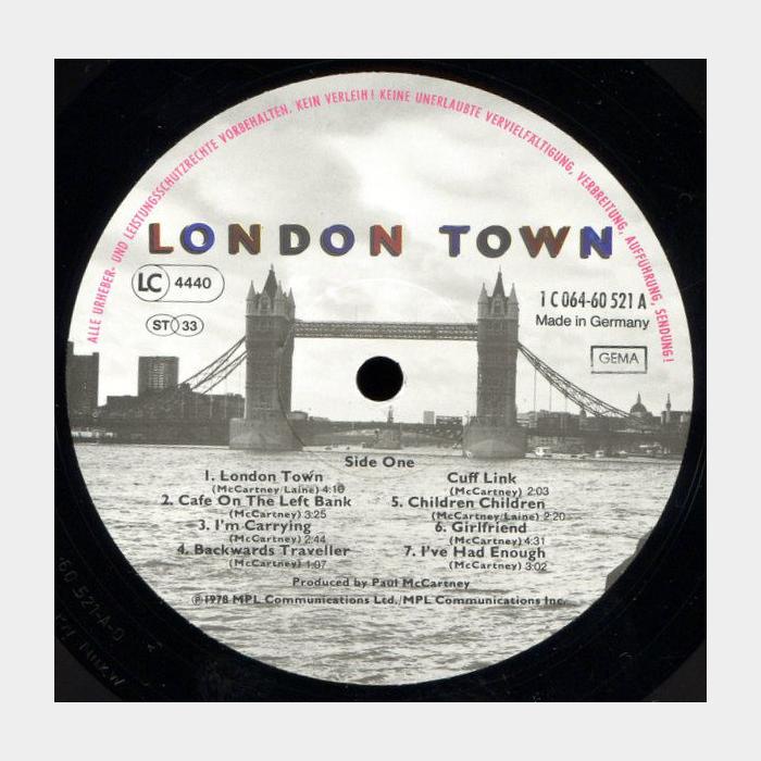 Wings - London Town (ex+/ex+, Poster)