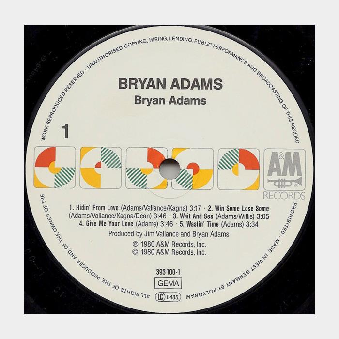 Bryan Adams - Bryan Adams (ex+/ex+)