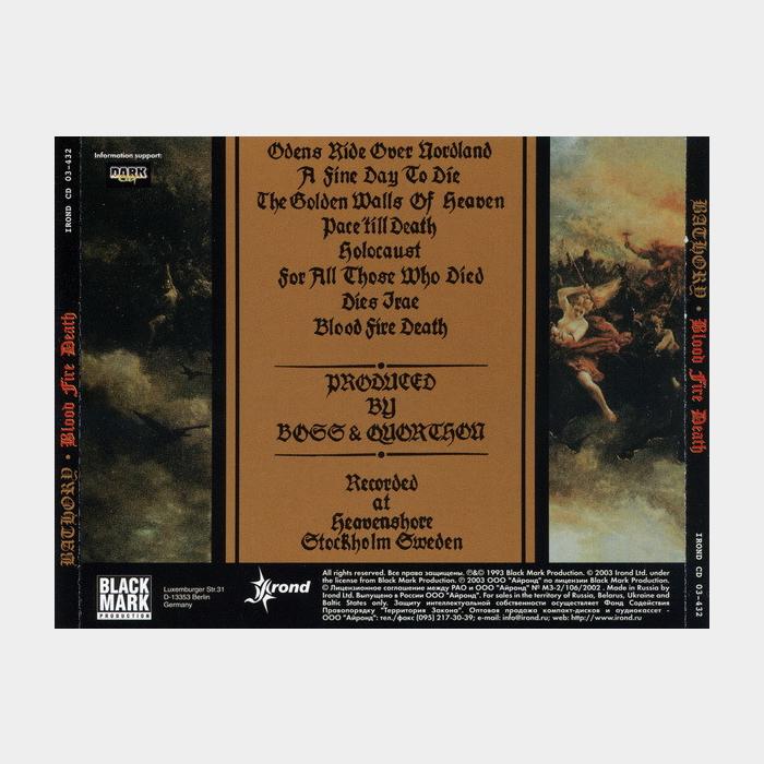 CD Bathory - Blood Fire Death