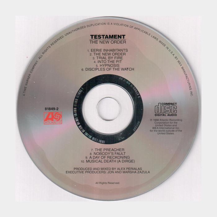 CD Testament - The New Order