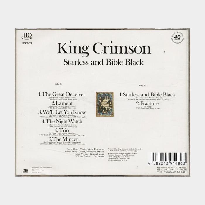 CD King Crimson - Starless And Bible Black