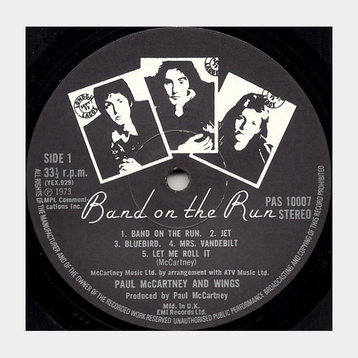 Paul McCartney & Wings - Band On The Run (ex/ex-, играет ex+, Poster, ORIGINAL)