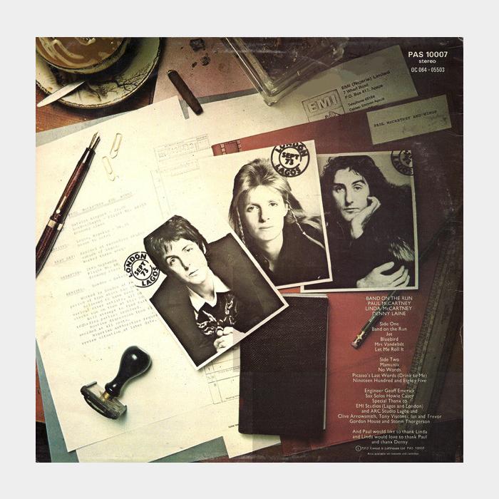 Paul McCartney & Wings - Band On The Run (ex/ex-, играет ex+, Poster, ORIGINAL)