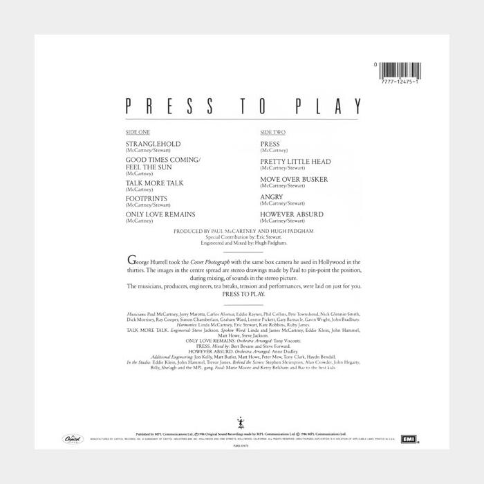 Paul McCartney - Press To Play (ex/ex+)