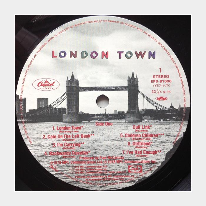 Wings - London Town (ex-/ex+, играет на ex+, Poster)