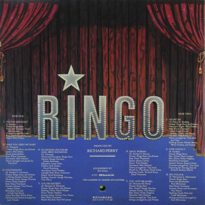 Ringo Starr - Ringo (ex/ex, +2Books)