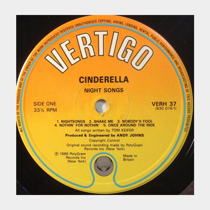 Cinderella - Night Songs (ex+/ex)
