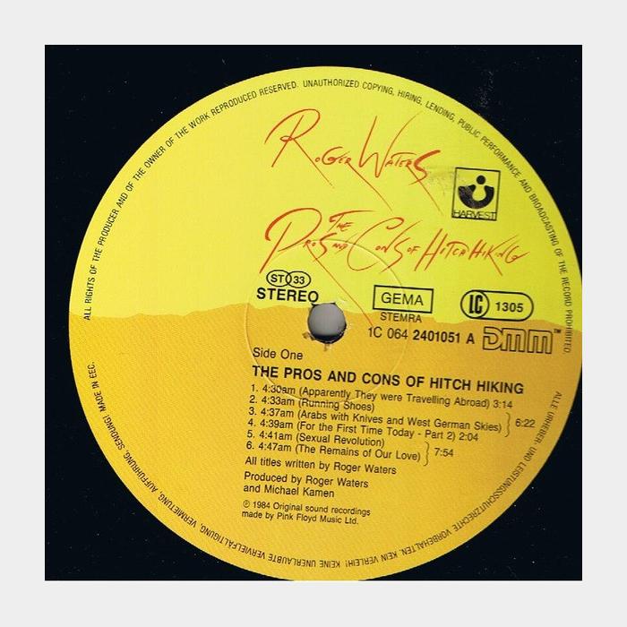 Roger Waters - The Pros & Cons Of Hitch Hiking (ex+/ex-)