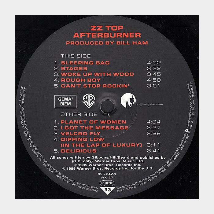 ZZ Top - Afterburner (ex/ex)