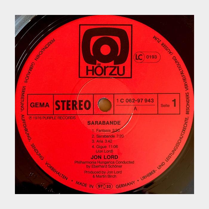 Jon Lord - Sarabande (ex/ex+)