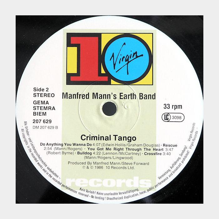 Manfred Mann's Earth Band - Criminal Tango (ex-/ex-, звучит на ex+)