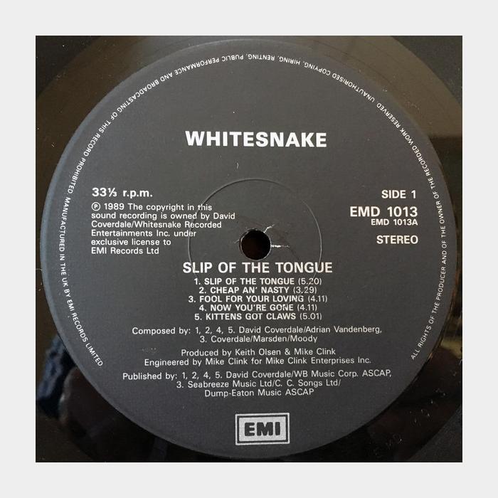 Whitesnake - Slip Of The Tongue (ex-/ex-, звучит на ex+, ORIGINAL)
