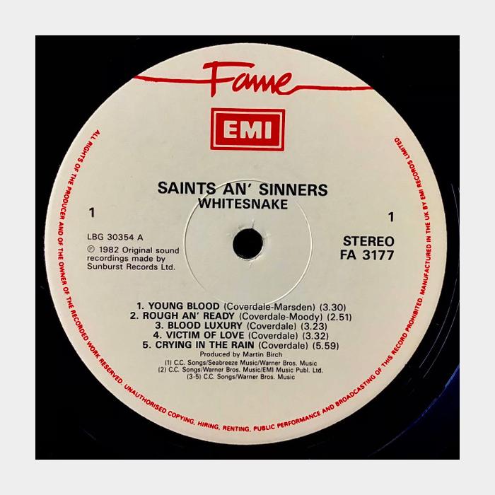 Whitesnake - Saints & Sinners (ex+/ex-)