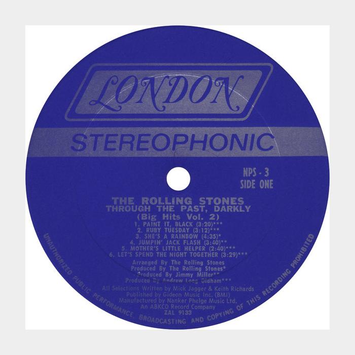 Rolling Stones - Through The Past, Darkly (vg+/ex-, ORIGINAL, играет на ex+)