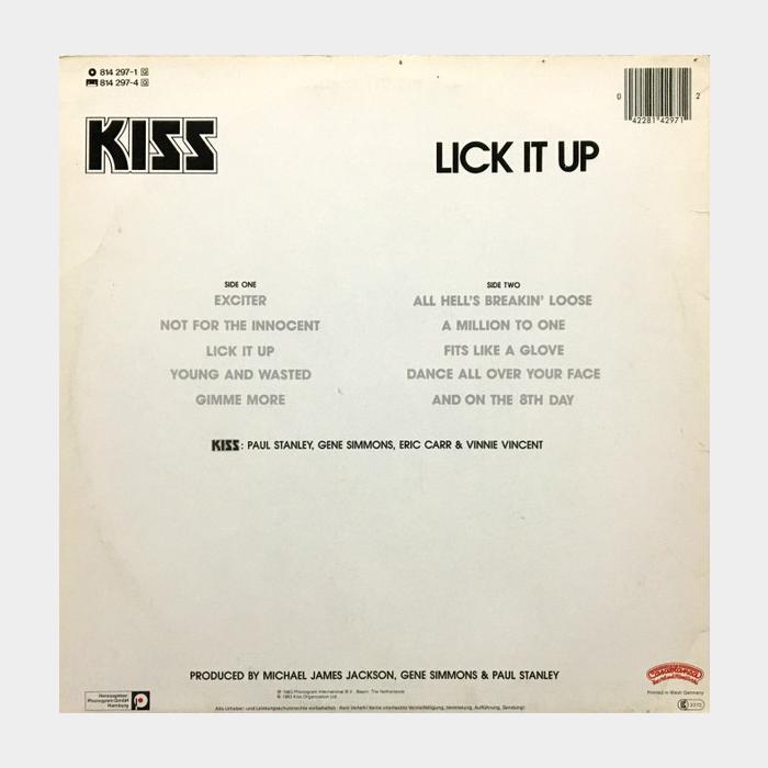 Kiss - Lick It Up (vg+/ex-, звучит на ex)