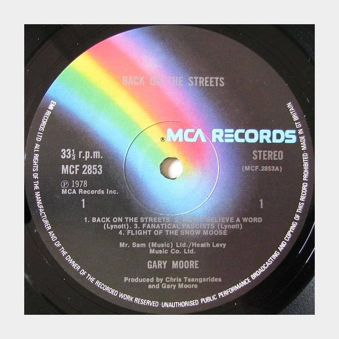 Gary Moore - Back On The Streets (ex+/ex+, ORIGINAL)