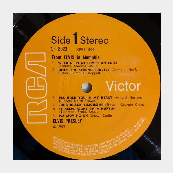 Elvis Presley - From Elvis In Memphis (ex+/ex)