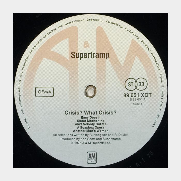 Supertramp - Crisis? What Crisis? (ex/ex+)