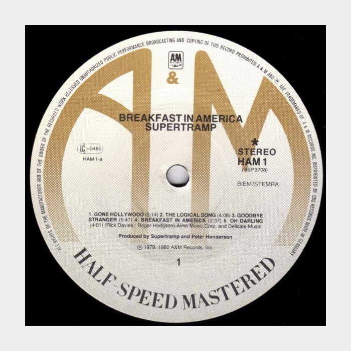 Supertramp - Breakfast In America (ex+/ex+, AP, Half-Speed Mastered)