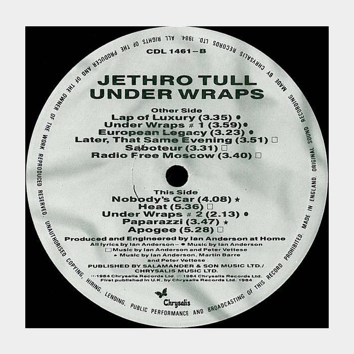 Jethro Tull - Under Wraps (ex+/ex-, ORIGINAL)