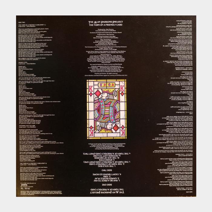 Alan Parsons Project - The Turn Of A Friendly Card (ex/ex-)