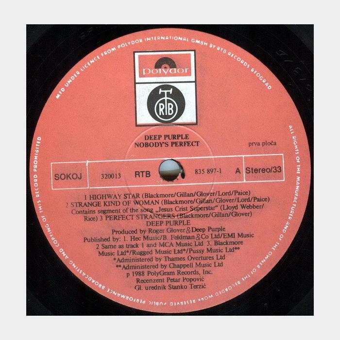 Deep Purple - Nobody's Perfect 2LP (ex+/ex+)