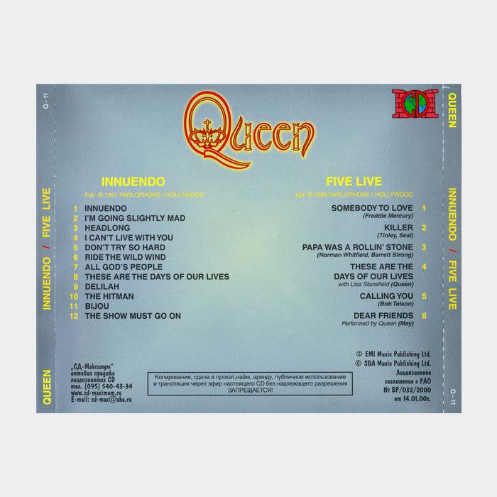 CD Queen - Innuendo / Five Live (scratch)