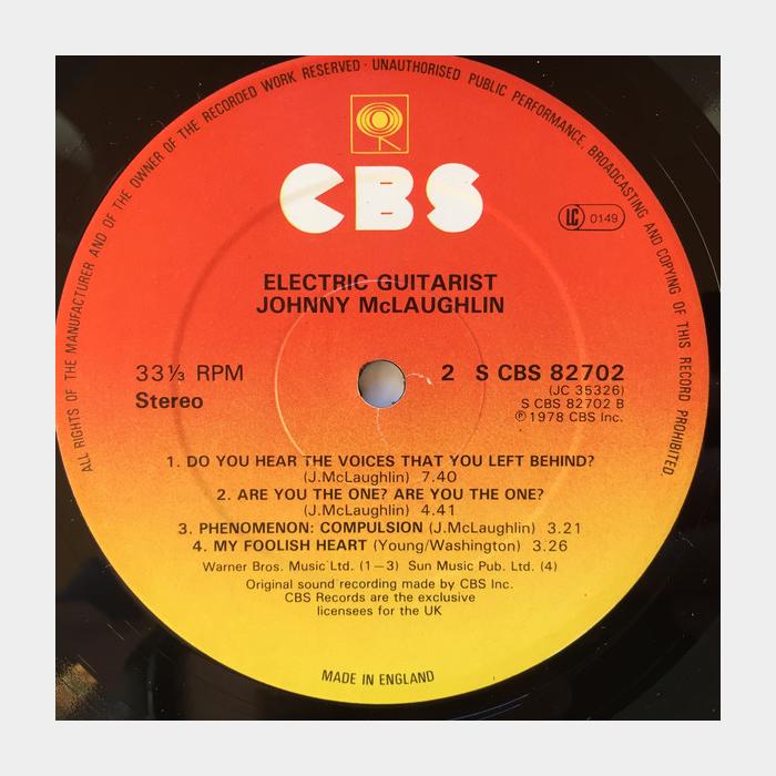 John McLaughlin - Electric Guitarist (ex+/ex+)