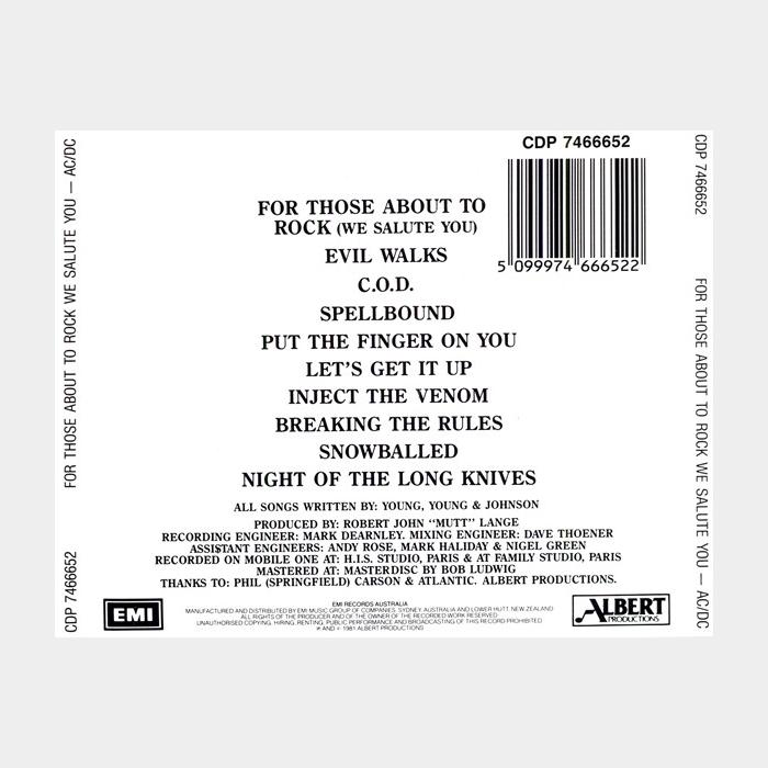 CD AC/DC - For Those About To Rock We Salute You
