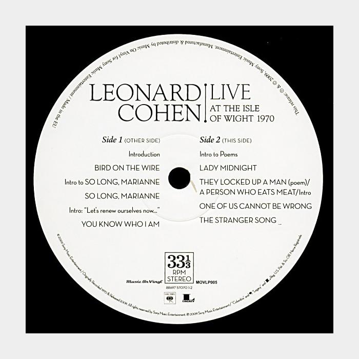 Leonard Cohen - Live At The Isle Of Weight 1970 2LP (ex+/ex+,180)
