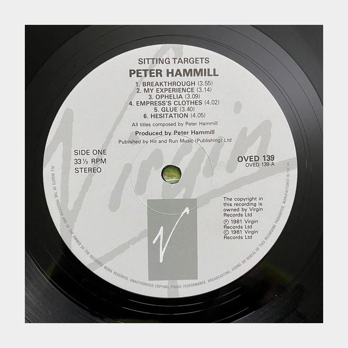 Peter Hammill - Sitting Targets (ex+/ex+)