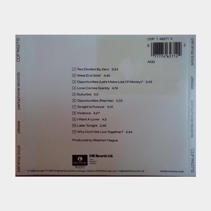 CD Pet Shop Boys - Please