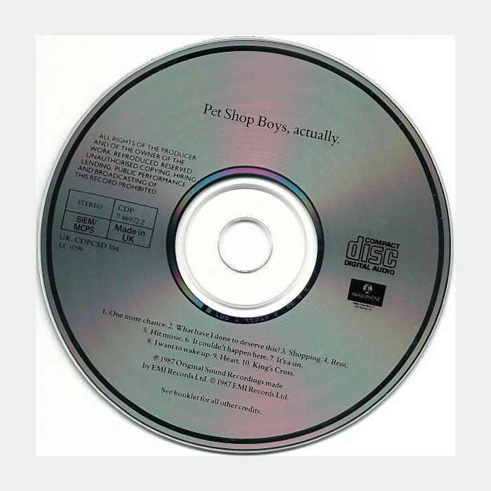 CD Pet Shop Boys - Actually