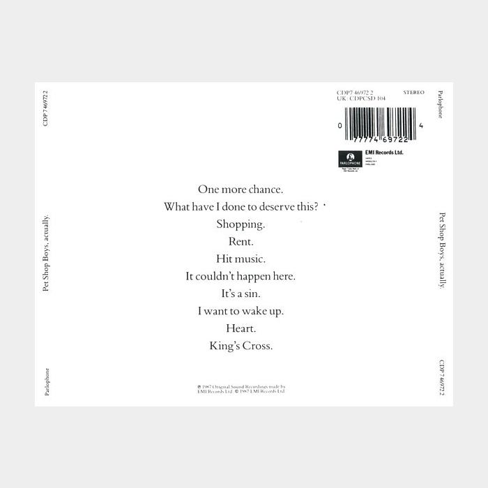 CD Pet Shop Boys - Actually