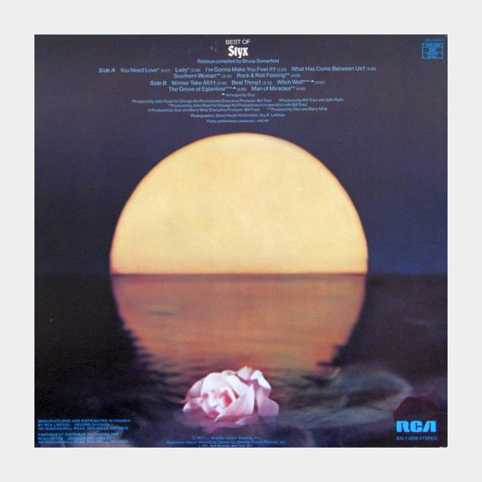 Styx - Best Of Styx (ex+/ex+, Blue LP)