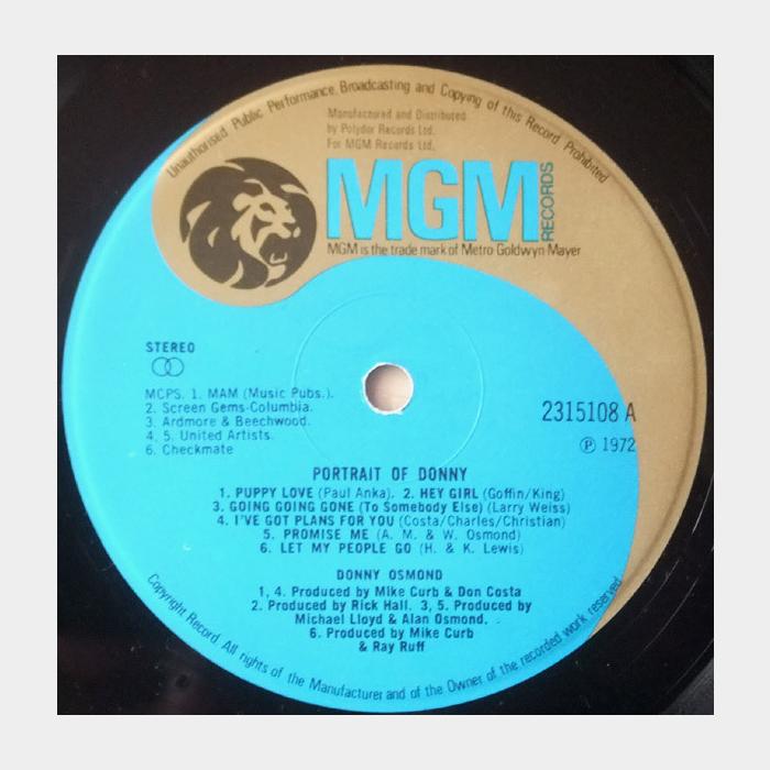 Donny Osmond - Portrait Of Donny (ex+/ex)