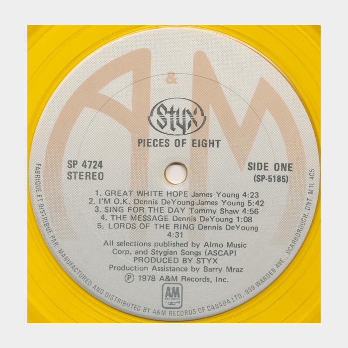 Styx - Pieces Of Eight (ex+/ex, Yellow LP)