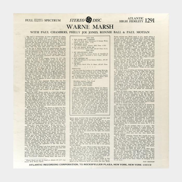 Warne Marsh - Warne Marsh (ex+/ex+)