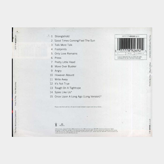CD Paul McCartney - Press To Play