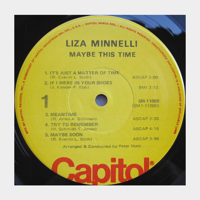 Liza Minnelli - Maybe This Time (ex+/ex+)
