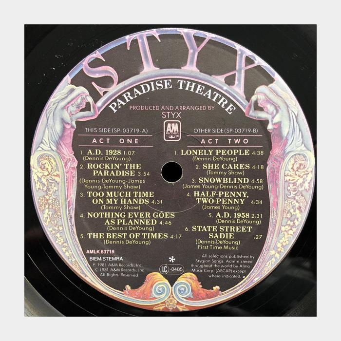 Styx - Paradise Theatre (ex-/vg+)