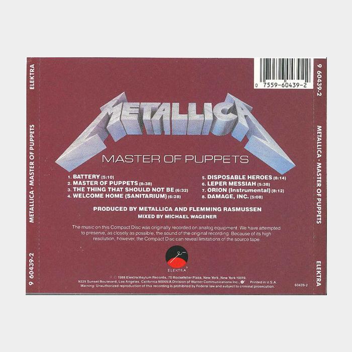 CD Metallica - Master Of Puppets