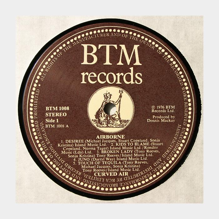 Curved Air - Airbone (ex+/ex)