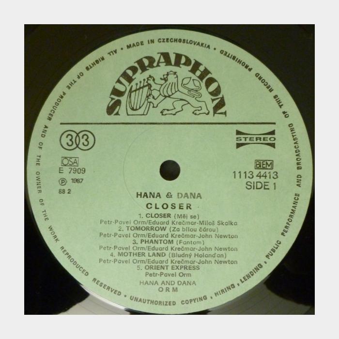 Hana & Dana - Closer (ex+/ex+)