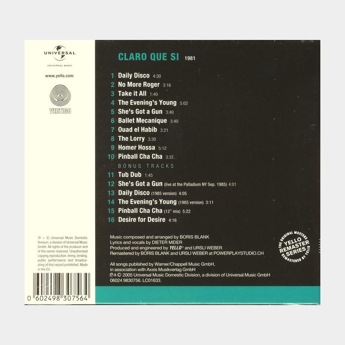 CD Yello - Claro Que Si