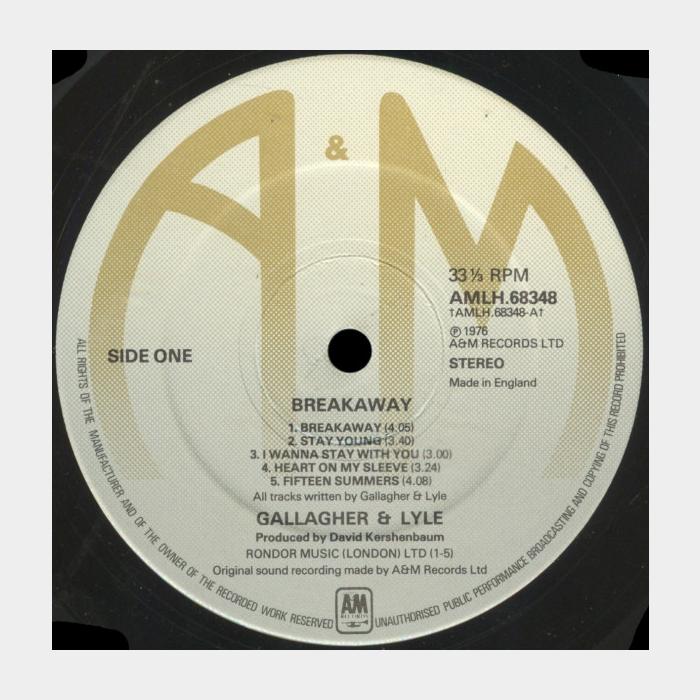 Benny Gallagher And Graham Lyle - Breakaway (ex+/ex)