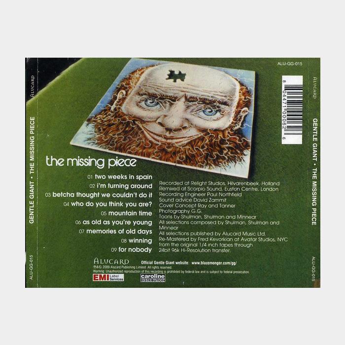 CD Gentle Giant - The Missing Piece