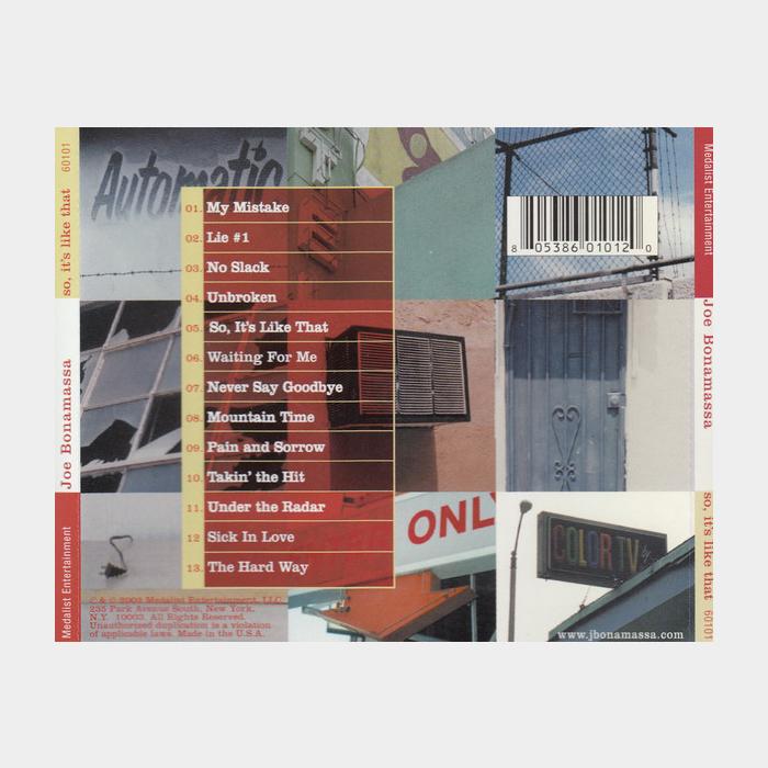 CD Joe Bonamassa - So, It's Like That