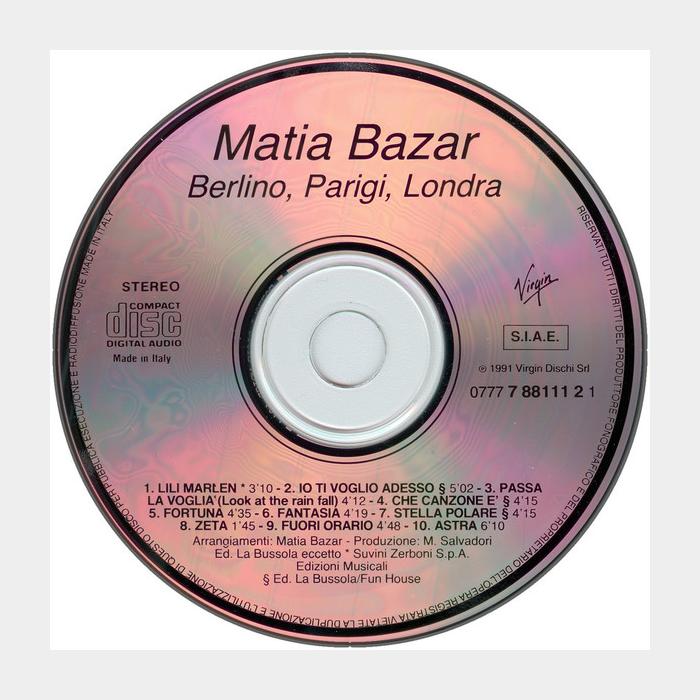 CD Matia Bazar - Berlino, Parigi, Londora
