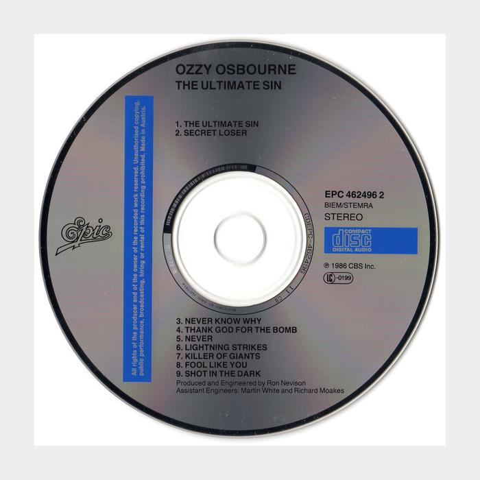CD Ozzy Osbourne - The Ultimate Sin